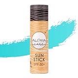 Aloha Sun Stick LSF 50+ | Gesichtsmineral Sonnenschutz zum Surfen | Eco Paper Stick 20g (Seegrün)