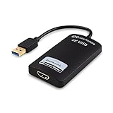 Cable Matters 4K USB HDMI Adapter (HDMI USB Adapter, USB auf HDMI Adapter, USB zu HDMI) für Windows bis zu 4K Auflösung (3840x2160) in Schwarz - kompatibel mit USB 2.0