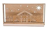 Wootopic®️ Holzkrippe aus Birke und Ahorn. Schattenspiel, Weihnachtsdeko, die Krippe ist modern und minimalistisch und ist eine schöne Deko für den Advent oder für Weihnachten.