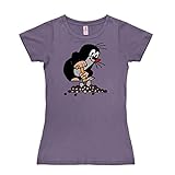 Logoshirt TV - Cartoon - Der kleine Maulwurf - Schaufel - T-Shirt Damen - Lavendel - Lizenziertes Originaldesign, Größe S