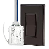 RunLessWire - Das originale, selbstbetriebene kabellose Lichtschalter- und Empfänger-Kit, kein WLAN erforderlich, DIY, Fernbedienung 150+ft RF-Reichweite - Basic: 1 Empfänger, 1 Schalter - B