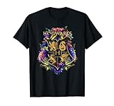 Harry Potter Hogwarts Multi-Colored Floral Crest T-Shirt