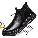 RenDiuJups Sicherheitsschuhe Herren Arbeitsstahlkappen Männliche unzerstörbare Schutzschuhe Pannensichere Sicherheitsschuhe Arbeitsstiefel(EU37)