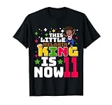 This Little Melanin King Is Now 11 Melanin Kindergeburtstag T-Shirt