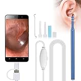 Ear Endoscope HD Visual Ear Wax Remover with Adjustable 6 Led Ear Cleaning Camera for Android and Windows and Mac (Not Support iOS)