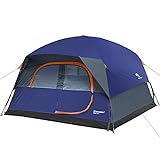 Bessport Campingzelt für 4 Personen, Ultraleichtes Zelt mit Doppeltüren, 3-4 Jahreszeiten, Wasserdichter Rucksack, Kuppelzelt für Camping, Trekking, Outdoor, Reisen(Blau)
