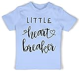 Statement Sprüche Baby - Little Heart Breaker - 3/6 Monate - Babyblau - T-Shirt - BZ02 - Baby Shirt für Mädchen und Jungen