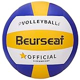 Sports Volleyball, Soft Touch Beach Volleyball, Offizielle Größe 5 Indoor & Outdoor Volleyball (Blau & Gelb)