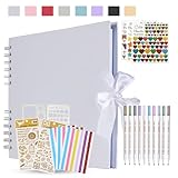 KASZOO Fotoalbum, Fotoalbum zum Selbstgestalten, DIY Fotobuch 80 Seiten, Kann als Abschluss Geschenk, Geburtstagsgeschenk, Hochzeitstagsgeschenk, Valentinstagsgeschenk und verwendet werden, Weiß