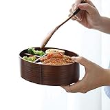 INSTO Hölzerne Lunchbox Japanischer Stil Sushi-Lebensmittelbehälter Tragbare Bento-Box Mit Elastischer Band,Hölzern