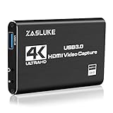 ZasLuke Game Capture Card, 4K USB 3.0 HDMI Capture Card mit 1080P 60FPS HDMI-Loop-Out Live-Streaming für PS4, Xbox One&Xbox 360 und Mehr