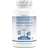 Calcium 800 mg + Magnesium 400 mg (2 Tabletten) - 365 Tabletten - 6 Monatsvorrat - Kalzium + Magnesium-Komplex im 2:1 Verhältnis - Vegan - Laborgeprüft - Hochdosiert
