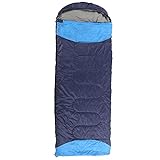 FOLOSAFENAR Daunenschlafsack, Hohle Baumwolle, atmungsaktiv, unabhängiger Reißverschluss, Camping-Schlafsack für den Außenbereich für Erwachsene zum Wandern(Navy blau)