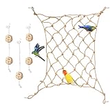 dafuhao Vogel Spielplatz Vogelspielzeug Vogel Schaukel Seil Vogel Rattan Bälle Papagei Schaukel Netz für Vogel Wellensittiche Hamster Papagei