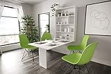KRYSPOL Ausziehbarer Tisch ABI multifunktional Klapptisch, Esszimmer, Wohnzimmer, Modern Design (Weiß Matt)