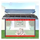 AMZPG Terrassenvorhang Autowasch-Trennvorhang Anti-Aging-Isolierung Knopfloch-Design, Anpassbar (Color : Clear+Red, Size : 1.9x2m)