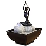 zen' Light yoga2 Brunnen Polyresin schwarz 12 x 12 x 17 cm