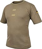 normani Bundeswehr Tropen T-Shirt mit Deutschlandfahnen und Klettstreifen Farbe Khaki/Kurz Größe 6 = M