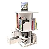 Riyyow Desktop-Bücherregal, kreative Kinder rotierende Bücherregal-Regale, Bücherregal der hölzernen Arbeitsplatte mit Schublade, Büroschreibtisch-Organizer-Display-Rack for Bücher Fotos