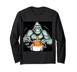 Cyberpunk Gorilla Ästhetik Kochen Abendessen (23#) Retro Langarmshirt