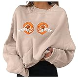 RODASON Leopard Print Kürbis Sweatshirt für Frauen Halloween Langarm Pullover Bluse Tops