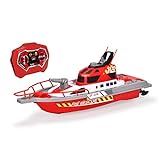Dickie Toys – Feuerwehrboot – ferngesteuertes Boot für Kinder ab 6 Jahren, mit Wasserspritzfunktion und Fernbedienung, 3 km/h RC-Boot, Wasserspielzeug