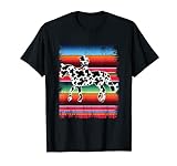 Mexikanisches Serape, Cowgirl, mit Kuhmuster T-Shirt
