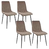 Albatros Esszimmerstühle 4er Set GARDA, Braun - Modern und Stilvoll, bequemer Polsterstuhl - Eleganter Küchenstuhl, Stuhl Esszimmer oder Esstisch Stuhl im Retro-Look