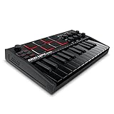 AKAI Professional MPK Mini MK3 Black – 25-Tasten USB MIDI Keyboard Controller, 8 hintergrundbeleuchtete Drum Pads, 8 Regler, Musikproduktion-Software