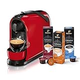 Tchibo Cafissimo Pure Kaffeemaschine Kapselmaschine inkl. 30 Kapseln für Caffè Crema, Espresso und Kaffee, Rot