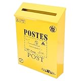 OSALADI Wandmontierter Briefkasten Im Vintage Stil Antiker Postkasten Aus Verzinktem Stahl Für Garten Dekoration Retro Briefbox Mit Zeitungsrolle Und Großem Schriftzug