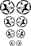 Autoaufkleber Totenschädel Aufkleber Set Motorrad Totenkopf Rund Skull Sticker Motocross 8 Stück Schädel (Matt Schwarz)