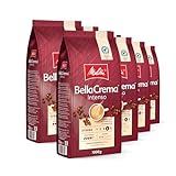 Melitta BellaCrema Intenso Ganze Kaffee-Bohnen 8 x 1kg, ungemahlen, Kaffeebohnen für Kaffee-Vollautomat, kräftige Röstung, geröstet in Deutschland, Stärke 4, im Tray