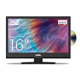 Cello C1620FS 16' (41 cm Diagonale) Full HD LED TV mit eingebautem DVD Player DVBT2 S2 Triple Tuner, Schw