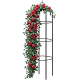 Gardebruk® Rosenbogen 240x140x37cm aus Metall Stabil Rostbeständig Pulverbeschichtet Schwarz Rankgitter Rankhilfe Rankbogen Metallbogen Gartenbog