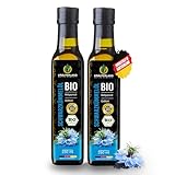 Kräuterland Bio Schwarzkümmelöl 2x250ml (500ml), gefiltert, naturrein ohne Zusatzstoffe, hoher Thymochinon, kaltgepresst, vegan, mild, mühlenfrisch direkt aus unsrer hessischen Ölmü