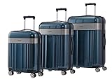 TITAN 4-Rad Koffer Set L/M/S mit TSA Schloss, Bordtrolley erfüllt IATA-Bordgepäckmaß, Gepäck Serie SPOTLIGHT: Edler Trolley in trendigen Farben, 831102-22, north sea (blau), Koffer Set (L/M/S)