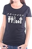 Mister Merchandise Cooles Damen T-Shirt Friends, Größe: M, Farbe: Schwarz