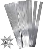 Gebrüder Bertels Handelsvertretung GmbH 40 Fröbelstern-Streifen mit Faltanleitung 15 mm Silber, 42,5 mm x 1,5 cm, für 10 Sterne