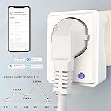 UCOMEN-WLAN Steckdose Mini Smart Plug mit Amazon Alexa, Google Home, Tuya,Fernbedienung, Timer, Stromverbrauch Messen (4 Pack)