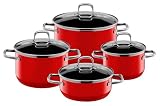 Silit Elegance Line Topfset Induktion 4-teilig, Kochtopf Set mit Glasdeckel, Silargan Funktionskeramik, Induktions Töpfe Set nickelfrei,