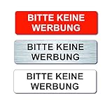 Briefkastenschild - Bitte keine Werbung - Schild - 7 x 2 cm - selbstklebend - Made in Germany