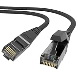 AIXONTEC 0,5m Netzwerkkabel Schwarz 10 Gigabit Ethernet LAN Kabel RJ45 Stecker Profi Patchkabel geschirmt DSL Lankabel 10 Gbits GbE Switch Router Access Point