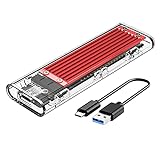 ORICO M.2 SATA SSD Gehäuse USB 3.1 Gen1 5Gbps bis M.2 SATA-Adapter, Verwendet für NGFF SATA B-Key 2230/2242/2260/2280 SSD, Werkzeuglos und Smart Sleep, Nicht für NVME SSD-TCM2F Rot