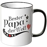WANDKINGS® Tasse, Spruch: Bester Papa der Welt - SCHWARZ
