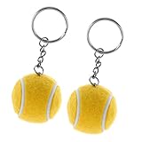 Colcolo 2X Mini Tennisball Schlüsselbund Schlüsselring Metall Schlüsselring