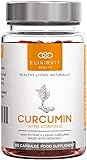 Elixirvit Mizellares Curcumin Forte – 185x höhere Bioverfügbarkeit als Curcuma/Kurkumin – Mizellen Kurkuma Extrakt mit NovaSOL – 60 Flüssig Kapseln Hochdosiert