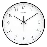 14 Zoll 35cm Wall Clock Modern Quartz Lautlos Wanduhr mit Arabisch Ziffer Wanduhren Ohne Ticken Wohnaccessoires Deko Wanduhr und Tischuhr mit Doppelfunktion (Schwarz)