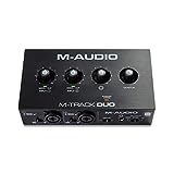 M-Audio M-Track Duo – USB Audio Interface für Aufnahmen, Streaming und Podcasting, mit dualen XLR, Line- & DI-Eingängen, inklusive Softwarepaket