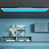 Lightbox LED Panel Aufbaupaneel 120x30cm - Dimmbare RGB Deckenlampe mit Fernbedienung & Memory-Funktion - Metall/Kunststoff weiß